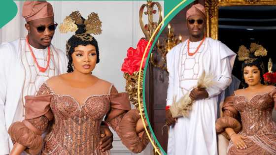 “She won”: BBNaija star Queen and fiance share royal pre-wedding photos as they begin marriage rites