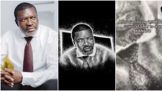 Kanayo reacts as man sacrifices his time, uses over 2 million grains of salt to draw actor, video trends