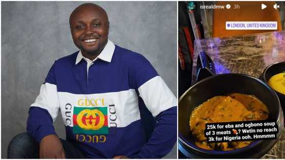 Isreal DWM quickly converts pounds to naira as he buys 'Eba & Ogbono' for N25k in the UK, video trends