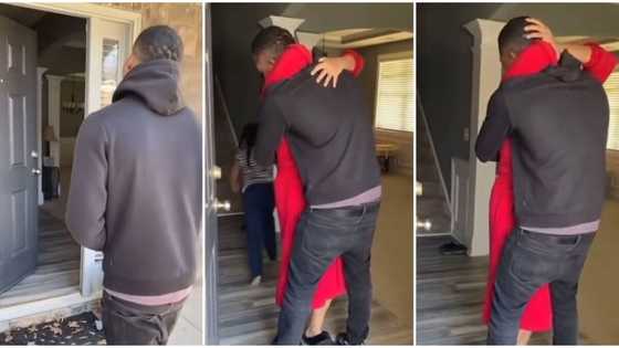 "She was scared": Emotional video shows son who returned from prison to surprise his mother