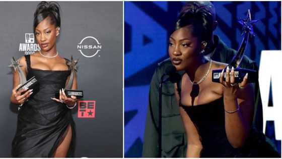 BET Awards: "The first time I'm winning anything", Tems gives moving speech, speaks pidgin on stage