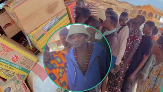 Portable shares foodstuff to community upon UK return, videos trend: “Where Zazu dey, hunger no dey”