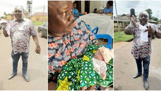 "God has graciously blessed my family": Nigerian man celebrates as wife welcomes baby 11 years after wedding