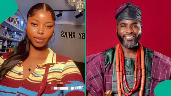 Lady films herself with Nollywood actor Ibrahim Chatta at lounge, posts the video: “Thank you, daddy"