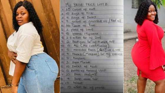 Curvy Nigerian lady rolls out bride price list, draws attention of men with her cute photo