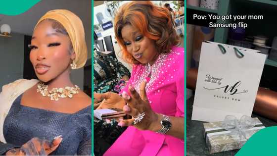 Lady shares mother's unexpected reaction after she gifted her Samsung flip phone on her birthday