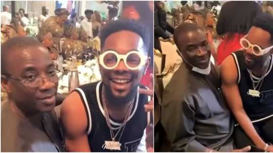 It's an awkward video: Mixed reactions as Patoranking sits on fuji singer Kwam 1's laps at a party