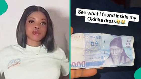 Thrift seller finds 1000 Korean won inside dress, Nigerians convert cash to naira, video trends