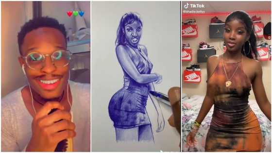 Another young man draws Kelly with pen and paper, dedicates picture to beautiful lady, video stirs reactions