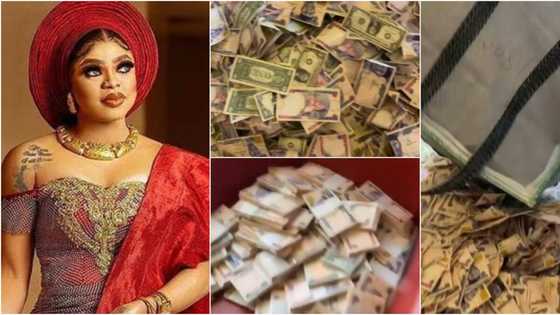 I'm not their mate: Bobrisky brags as he shows off dollars, bundles of naira notes he made at birthday party