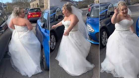 "I don catch Nigerian man": Oyinbo bride in fine wedding gown dances to Ruger's Asiwaju in viral video