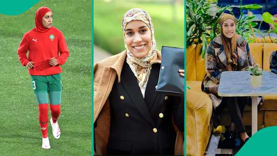 Off the pitch elegance: Beautiful photos of Morocco’s WAFCON star in Hijab go viral
