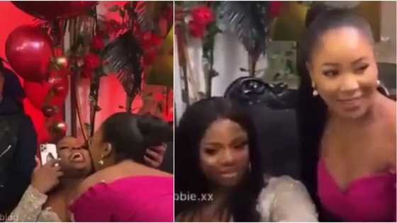 BBNaija: See moment Laycon kept staring at Erica as she arrived Dorathy's birthday party (video)