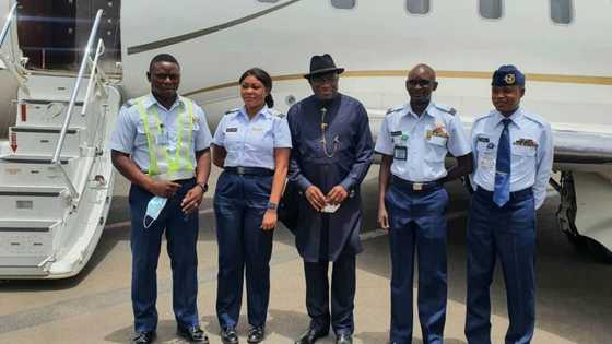 Jonathan excited as Blessing Liman, Nigeria's first female military pilot flies him to Mali