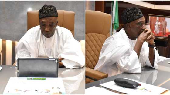 Photos shows last moments of Nanono in office before he was fired by Buhari as agric minister
