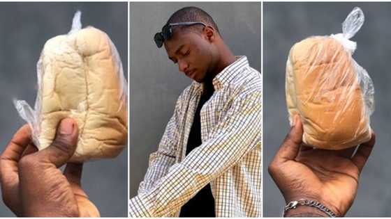 "How can this be N100?" Angry Nigerian man queries high cost of bread, shares photo of tiny loaf he bought
