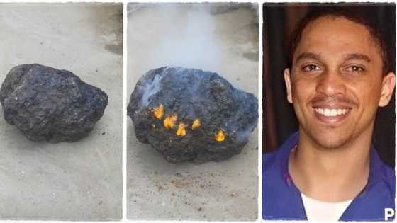 "Africa is blessed": Man posts video of rare black stone that produces fire when iron strikes on it