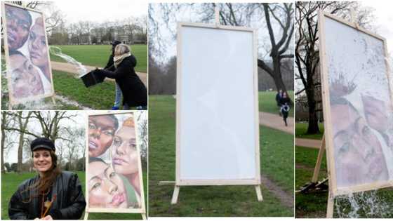 Artist creates billboard which transforms into beautiful artwork when water is added