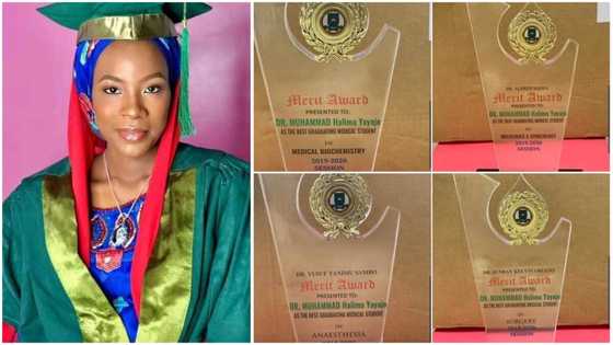 Nigerian lady 'breaks record' in Nigerian university, gathers 9 awards at graduation ceremony