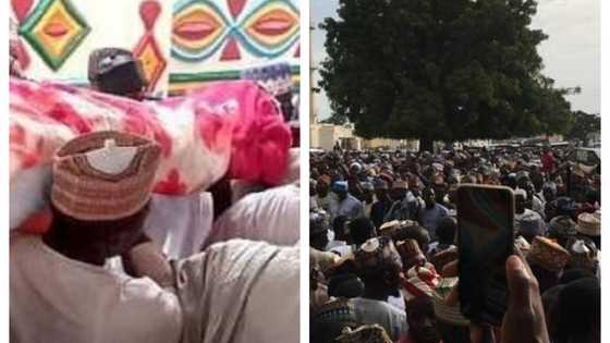 Hotunan yadda dandazon jama'a suka cika wajen jana'izar Sarkin Zazzau