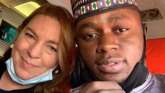 Hotunan ango Sulaiman Panshekara ya daga Amurka da dattijuwar baturiyar matarsa