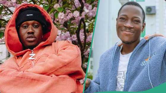"Na God": DJ Chicken visits Zlatan Ibile's store, prostrates to beg after claiming he used his glory