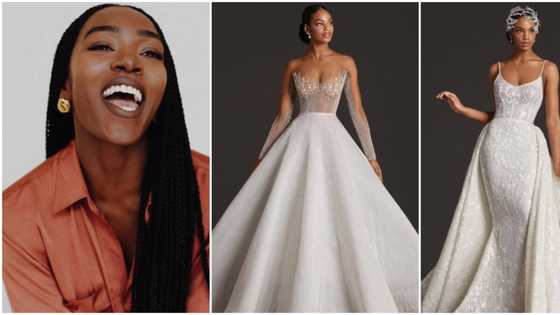 UK-based Nigerian designer wows internet users with beautifully made wedding dresses