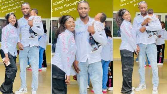 "I bought him egg roll and coke in 2018": Lady shares love story with man who paid her school fees, flaunts 2 kids