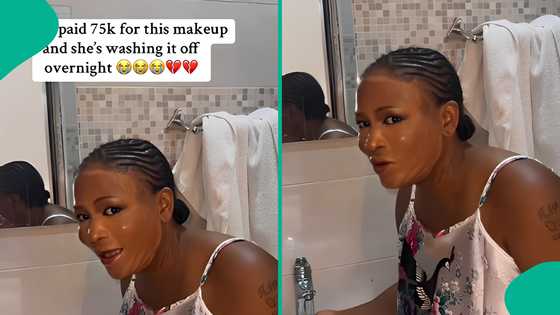 Man cries out as wife washes off N75K makeup he paid for: "I thought you'd carry it for 1 week"