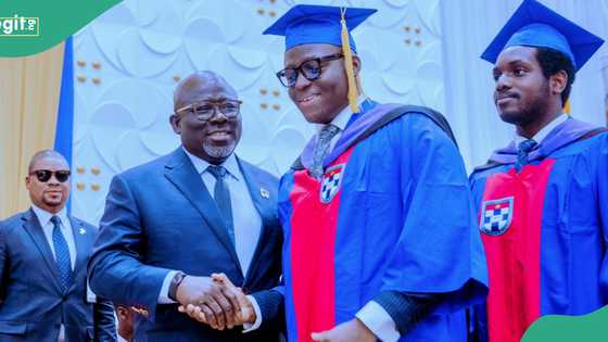 Reactions as Nigerian governor's son graduates with first-class honours in law
