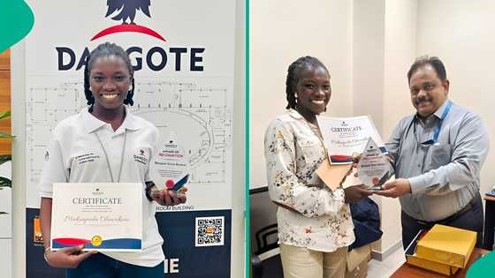 First-class engineering graduate working at Dangote Refinery gets award from company, shares story