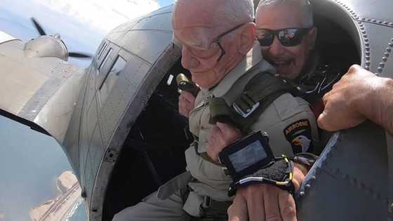 Moment 100-year-old World War 2 veteran jumps from a plane to mark 100th birthday gives him fulfilment