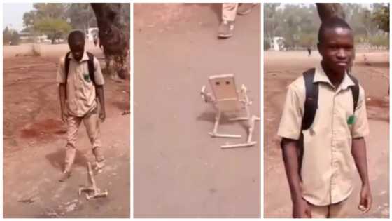 Nigerians applaud secondary school boy who created robot out of wood (video)