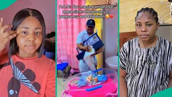 Man arrives hospital with gifts for wife who just gave birth, people gather to watch emotional scene