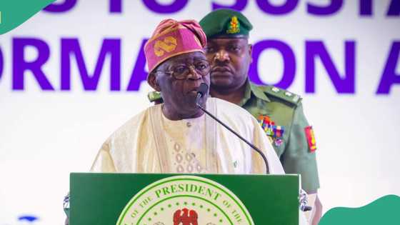Nigerians react as video shows moment Tinubu fell at Eagle Square: "Hope he's alright"