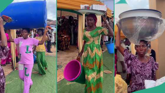 People line up to carry wedding gifts given by man's family to his wife, video trends on TikTok
