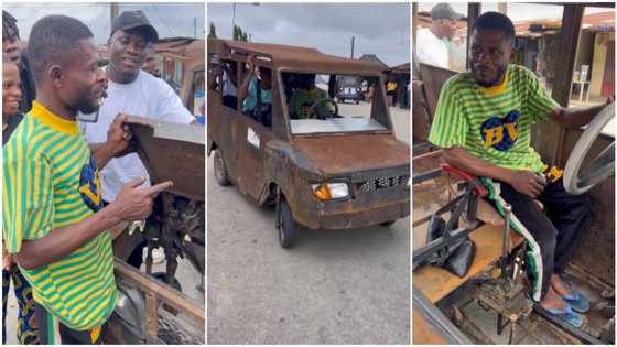 "5 litres can go to Benin": Nigerian man builds car that looks like G-Wagon, it uses less fuel to run