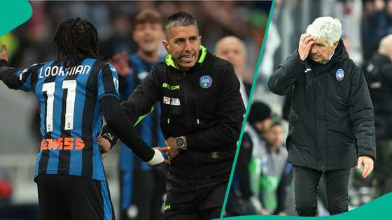 Gasperini reacts after mistakenly substituting Lookman during Atalanta's loss to Lazio