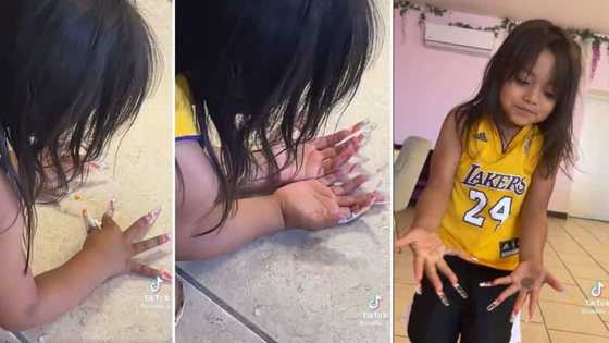 Internet amused as mom lets daughter get long nails, puts her to the test whether she can handle them