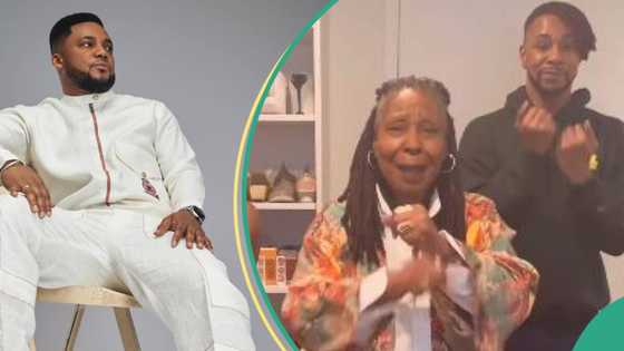 "Naija to d world": Tim Godfrey gushes as American actress Whoopi Goldberg dances to 'Very Big God'