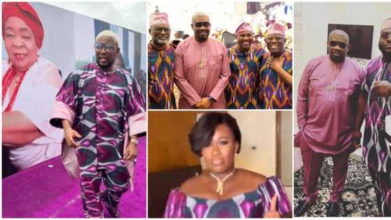 Many Naija celebs rock same ankara outfits as they storm Don Jazzy's mother's burial, videos emerge from venue