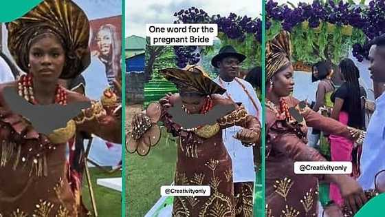 Heavily pregnant bride shows off electrifying dance moves as she weds lover traditionally