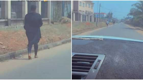 "From the back, I already knew": Man sees popular Nollywood actress trekking in Asaba, shares video