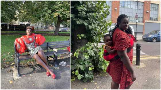 I backed my baby in UK, 5 oyinbos came to me to teach them - Nigerian lady shares photo