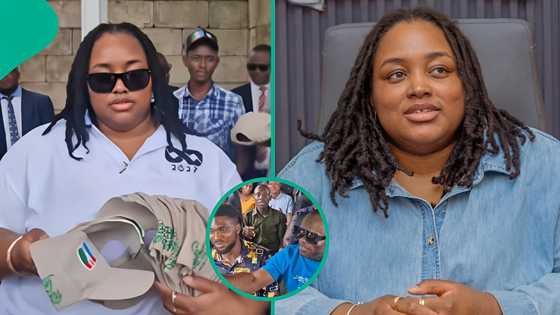 Akpabio's daughter rallies support for Tinubu's re-election, supporters sing: "Na our mama be this"