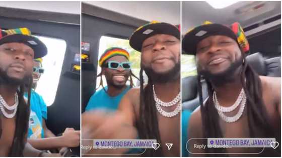 Davido rocks dreadlocks, speaks like Rasta man in funny video as he visits Jamaica with crew
