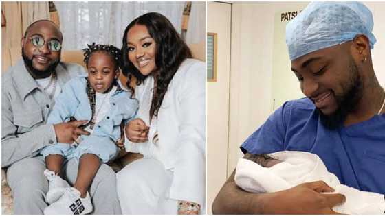 Ifeanyi: "Throwback photo of Davido holding his son as a newborn in the hospital surfaces, Nigerians react