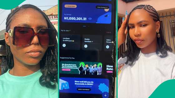 Lady in tears as she finally hits N1 million after saving for over 8 years on Piggyvest