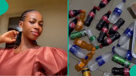 "We go call EFCC": Lady displays plenty food and drinks she took home from boss' child dedication