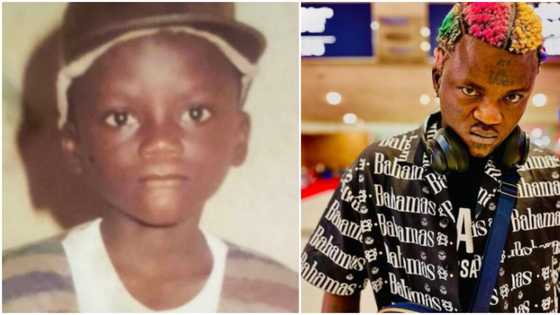 "He be like hunter": Hilarious reactions as Portable shares throwback photo of himself as a child